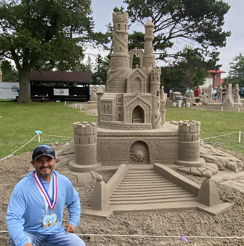 Professional sand sculpture created on a Florida beach